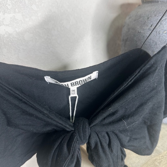🆕 Joah Brown Black Tie Front Bandeau • One Size - Picture 4 of 5